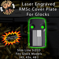 American Flag Laser Engraved RMSc Cover Plate for Glock 43, 43x, 48
