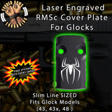 Spider Laser Engraved RMSc Cover Plate for Glock 43, 43x, 48