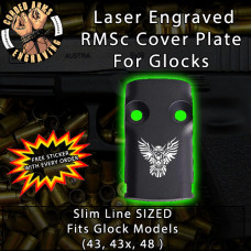 Tribal Owl Laser Engraved RMSc Cover Plate for Glock 43, 43x, 48