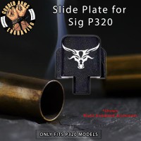 Tribal Bull Engraved Slide Plate for Sig p320