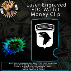 Army Airborne 101st Laser Engraved EDC  Money Clip Credit Card Wallet