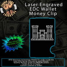 Army Corps of Engineers Laser Engraved EDC Money Clip Credit Card Wallet