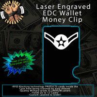 Airman Laser Engraved EDC  Money Clip Credit Card Wallet
