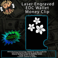 Flowers Laser Engraved EDC  Money Clip Credit Card Wallet
