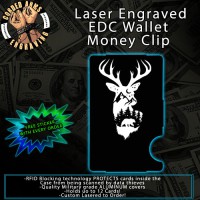 Mtn Deer Laser Engraved EDC  Money Clip Credit Card Wallet