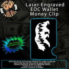 Mtn Bear Laser Engraved EDC  Money Clip Credit Card Wallet