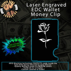 Rose 2 Laser Engraved EDC  Money Clip Credit Card Wallet