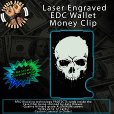 Skull 3 Laser Engraved EDC Money Clip Credit Card Wallet