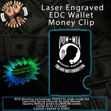 POW/MIA Laser Engraved EDC Money Clip Credit Card Wallet