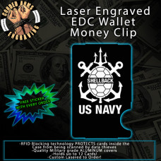 U.S. Navy ShellBack Laser Engraved EDC Money Clip Credit Card Wallet