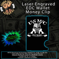 USMC Get Some Engraved EDC Money Clip Credit Card Wallet
