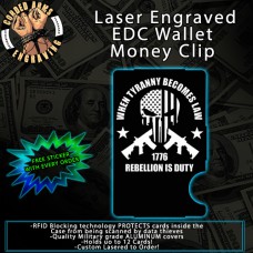 When Tyranny Laser Engraved EDC  Money Clip Credit Card Wallet