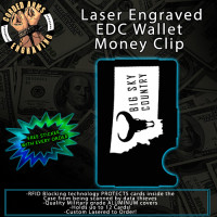 Big Sky Country Laser Engraved EDC  Money Clip Credit Card Wallet