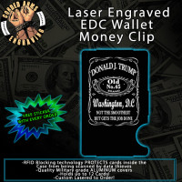 Trump 45  Laser Engraved EDC  Money Clip Credit Card Wallet