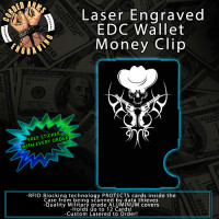 Double Pistol Laser Engraved EDC Money Clip Credit Card Wallet