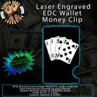 Aces & Eights Laser Engraved EDC Money Clip Credit Card Wallet