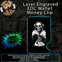 Playing with Death Laser Engraved EDC Money Clip Credit Card Wallet