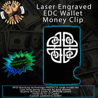 Celtic Shield Laser Engraved EDC  Money Clip Credit Card Wallet