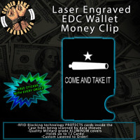 Come & Take It Cannon Laser Engraved EDC Money Clip Credit Card Wallet