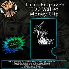 Lady Liberty Laser Engraved EDC  Money Clip Credit Card Wallet