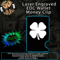 Lucky Clover Laser Engraved EDC  Money Clip Credit Card Wallet