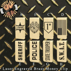 Law Enforcement Laser Engraved Brass  Money Clip