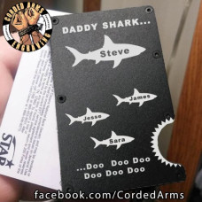 Daddy Shark Gift Laser Engraved EDC  Money Clip Credit Card Wallet